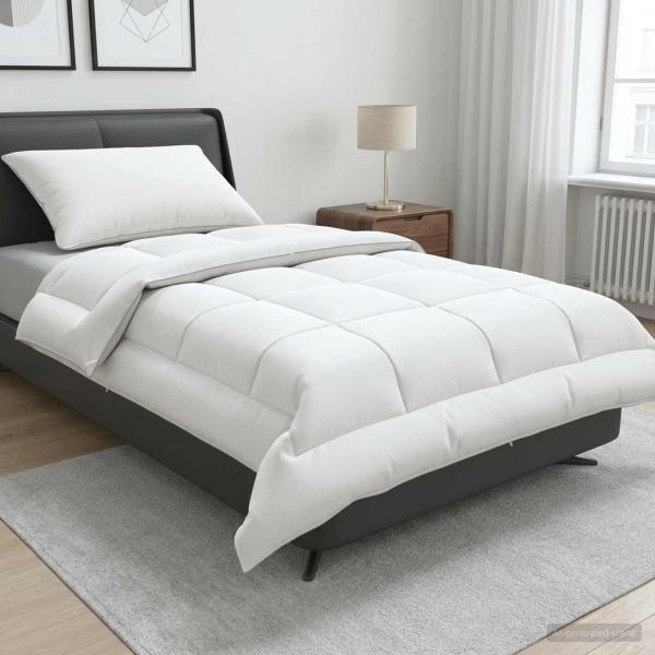 ARDEBO.de - Bettdecke und Kissen Set 2 Stk. 152x203 cm Sommer 200 GSM Wolle