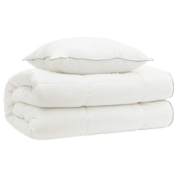 Bettdecke und Kissen Set 2 stk. 152x203 cm 4 Jahreszeiten Wolle