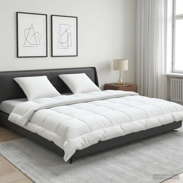 ARDEBO.de - Bettdecke und Kissen Set 3 Stk. 200x240 cm Sommer 140 GSM Wolle