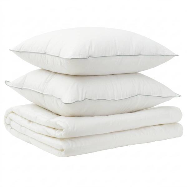 Bettdecke und Kissen Set 3 Stk. 155x220 cm Sommer 140 GSM Wolle