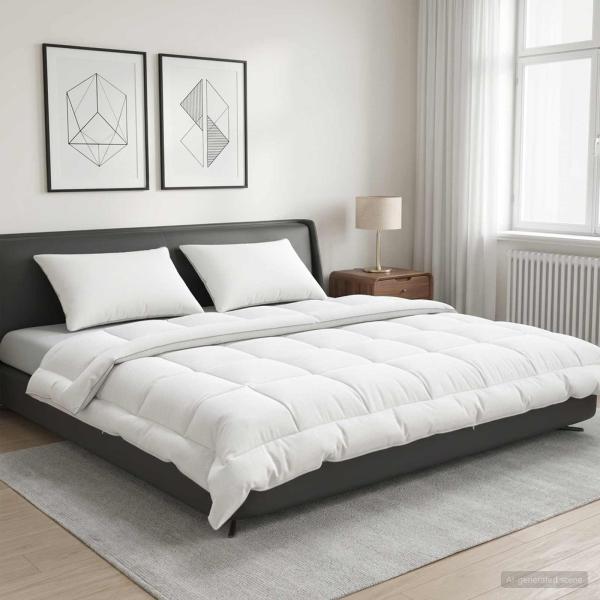 ARDEBO.de - Bettdecke und Kissen Set 3 Stk. 220x260 cm Sommer 140 GSM Wolle