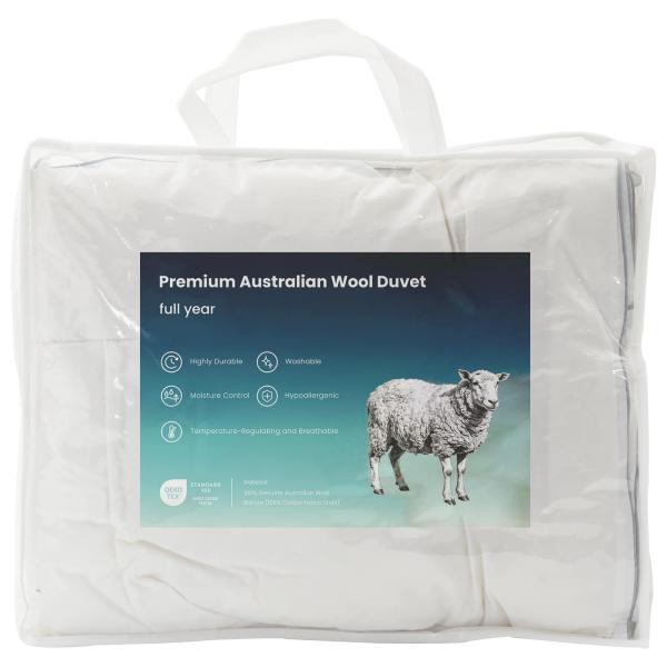 Bettdecke und Kissen Set 3 stk. 240x260 cm 4 Jahreszeiten Wolle