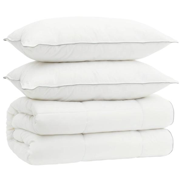 Bettdecke und Kissen Set 3 stk. 140x220 cm 4 Jahreszeiten Wolle