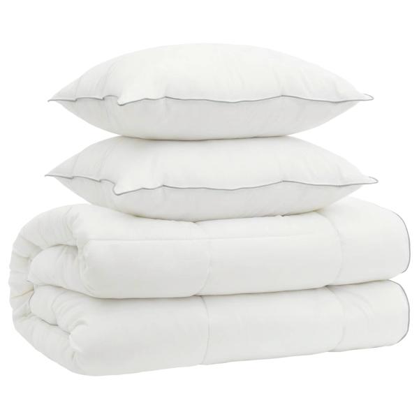 Bettdecke und Kissen Set 3 stk. 220x240 cm 4 Jahreszeiten Wolle