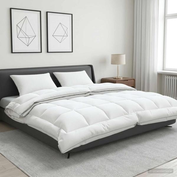 ARDEBO.de - Bettdecke und Kissen Set 3 stk. 200x220 cm 4 Jahreszeiten Wolle