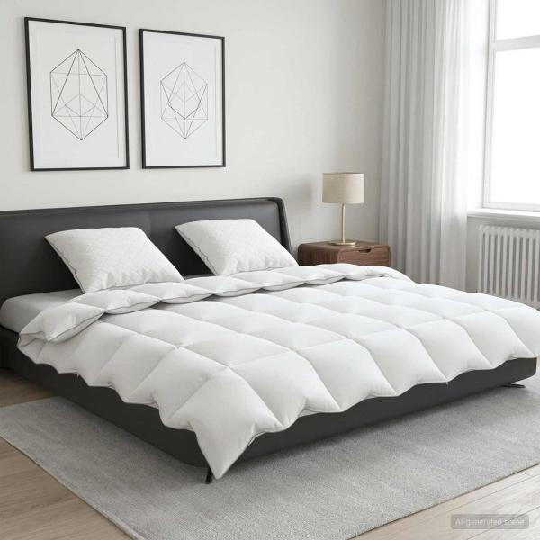 ARDEBO.de - Gänsedaunen-Bettdecken-Set 90% FULDA 3 Stk. 200 x 240 cm Weiß