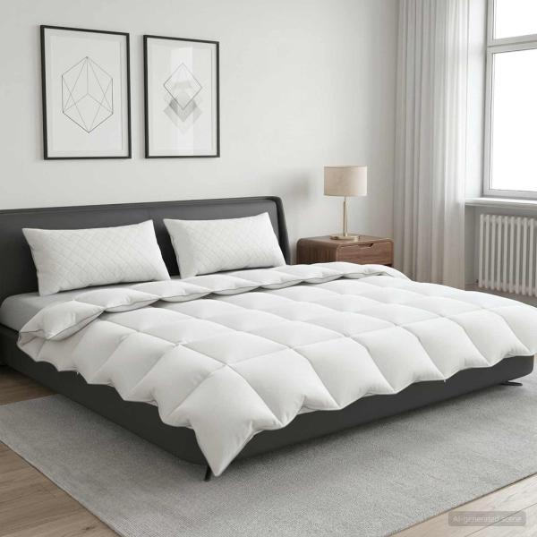 ARDEBO.de - Gänsedaunen-Bettdecken-Set 90% FULDA 3 Stk. 220 x 260 cm Weiß