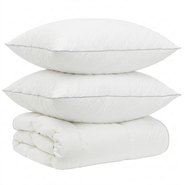 Gänsedaunen-Bettdecken-Set 90% FULDA 3 stk. 140 x 220 cm Weiß