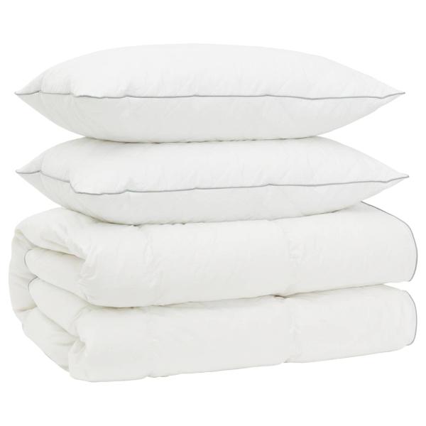 Gänsedaunen-Bettdecken-Set 90% FULDA 3 stk. 200 x 220 cm Weiß