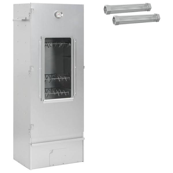 ARDEBO.de - Räucher Ofen 3 stk. 44,5 x 29 x 110 cm Verzinkter Stahl Silber