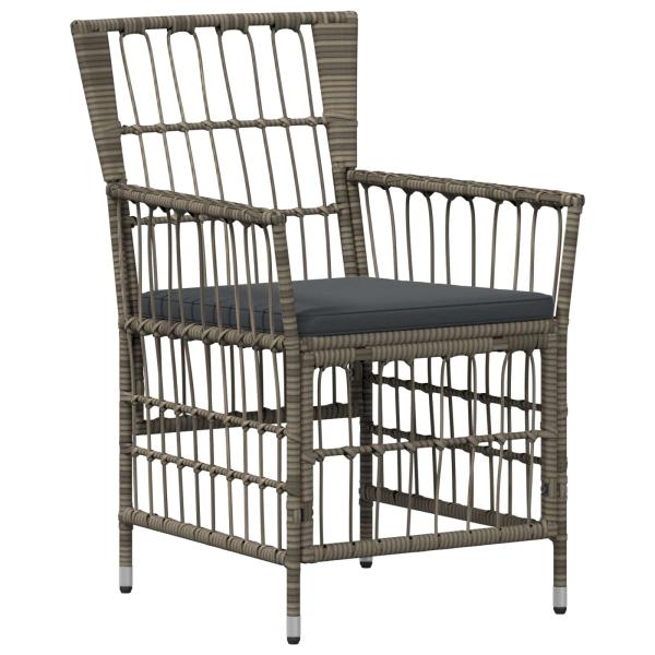 Outdoor-Essgruppe 5 stk. Grau Poly-Rattan