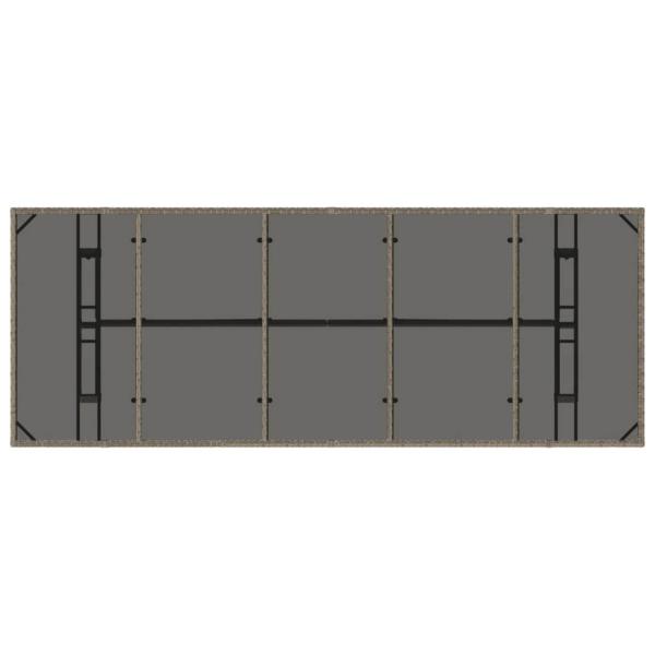 Outdoor-Essgruppe 11 stk. Grau Poly-Rattan