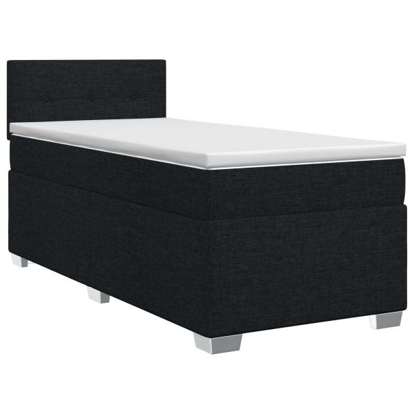 Boxspringbett mit Matratze Schwarz 80 x 200 cm Stoff