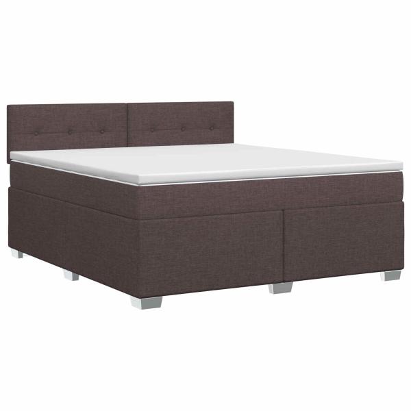 Boxspringbett mit Matratze Dunkelbraun 140 x 190 cm Stoff
