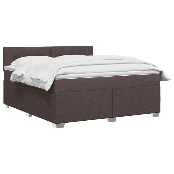 Boxspringbett mit Matratze Dunkelbraun 140 x 190 cm Stoff