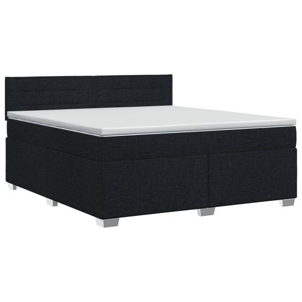 Boxspringbett mit Matratze Schwarz 140 x 200 cm Stoff