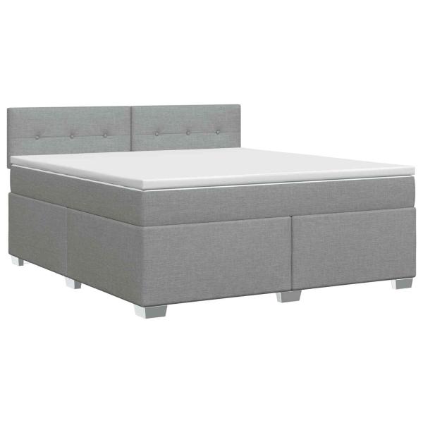 Boxspringbett mit Matratze Hellgrau 140 x 200 cm Stoff