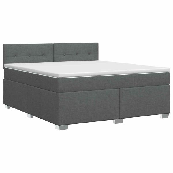 Boxspringbett mit Matratze Dunkelgrau 140 x 200 cm Stoff