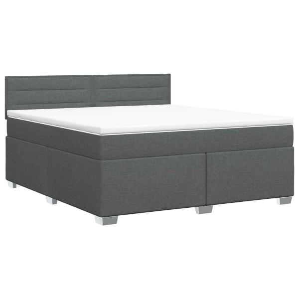 Boxspringbett mit Matratze Dunkelgrau 160 x 200 cm Stoff
