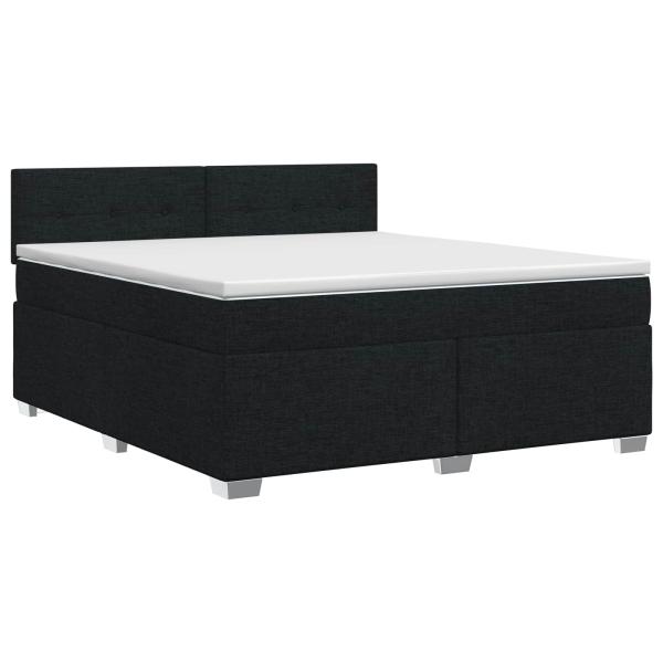 Boxspringbett mit Matratze Schwarz 160 x 200 cm Stoff