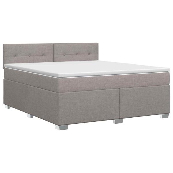Boxspringbett mit Matratze Taupe 160 x 200 cm Stoff