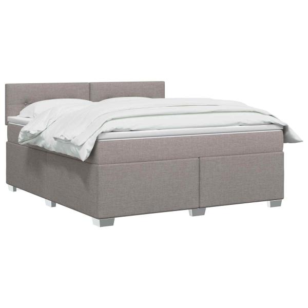 Boxspringbett mit Matratze Taupe 160 x 200 cm Stoff