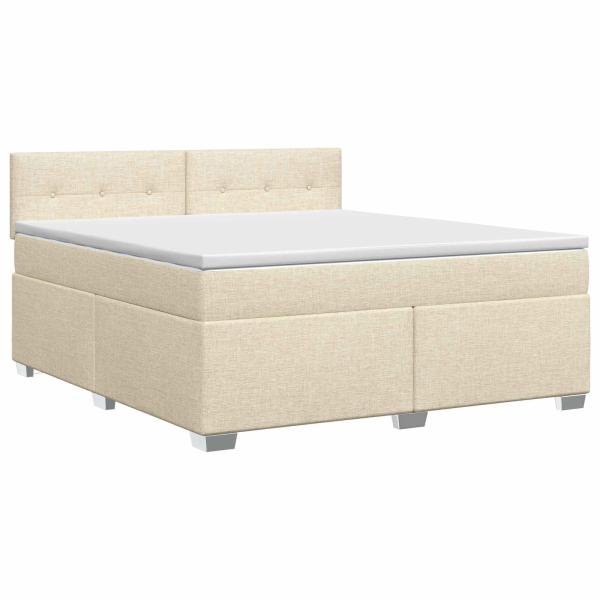 Boxspringbett mit Matratze Creme 180 x 200 cm Stoff