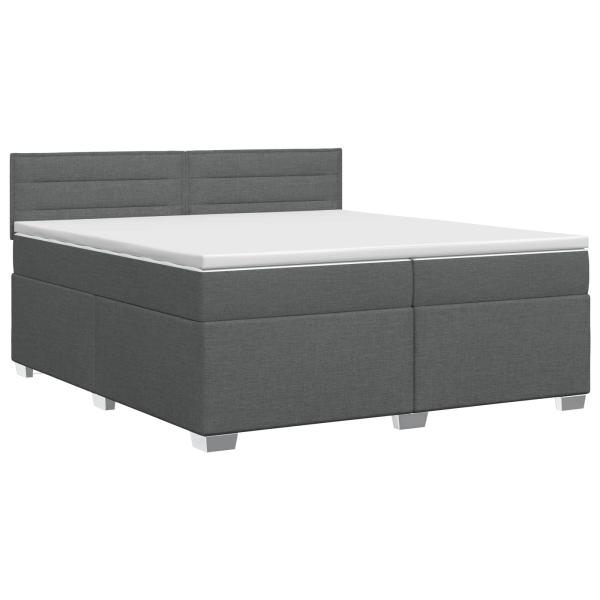 Boxspringbett mit Matratze Dunkelgrau 200 x 200 cm Stoff