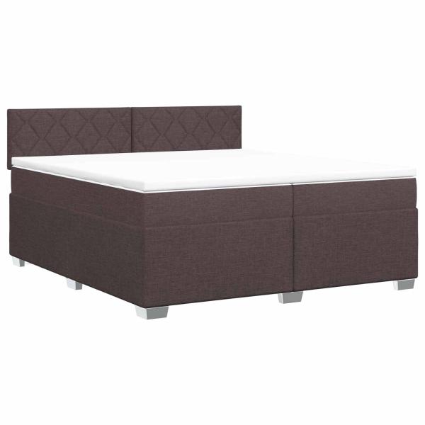Boxspringbett mit Matratze Dunkelbraun 200 x 200 cm Stoff