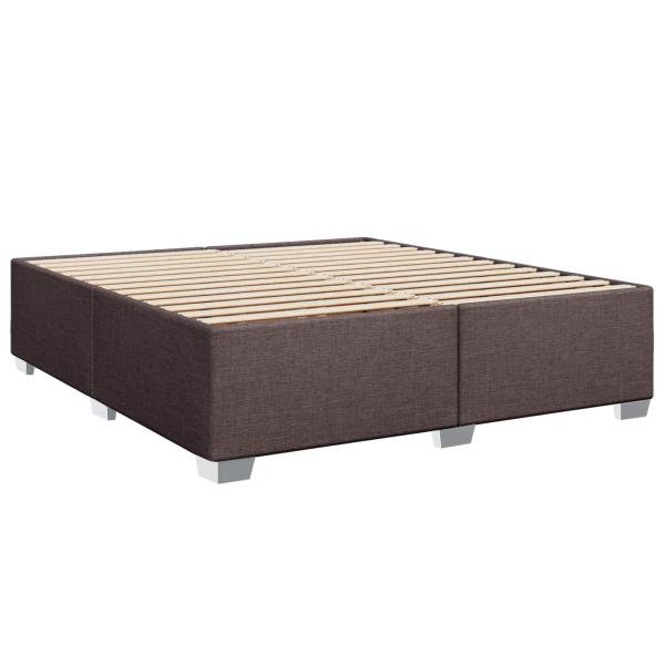 Boxspringbett mit Matratze Dunkelbraun 200 x 200 cm Stoff