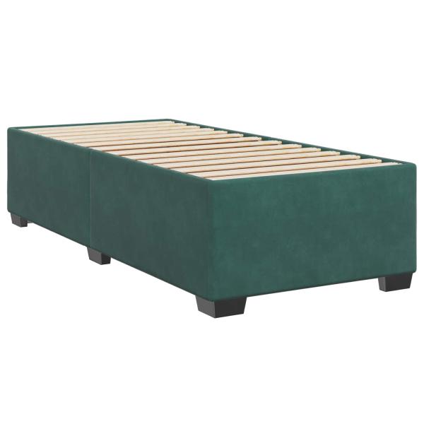 Boxspringbett mit Matratze Dunkelgrün 80 x 200 cm Samt