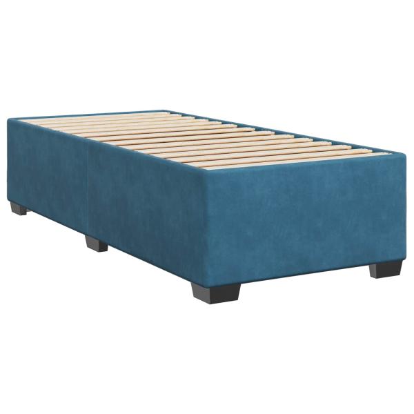 Boxspringbett mit Matratze Dunkelblau 80 x 200 cm Samt