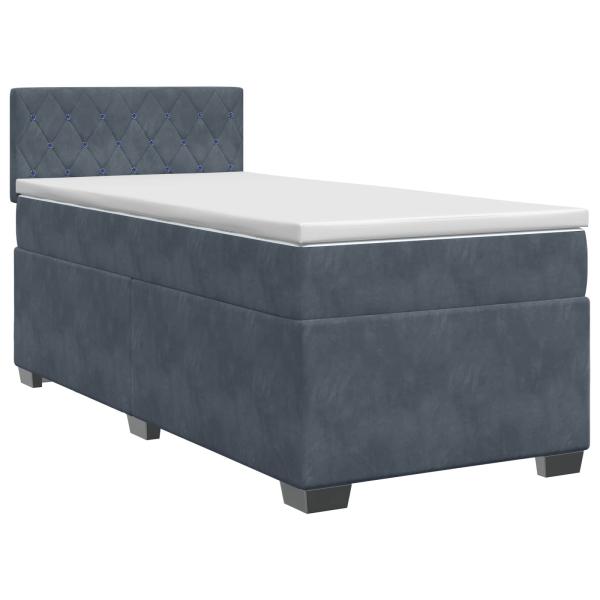 Boxspringbett mit Matratze Dunkelgrau 100 x 200 cm Samt