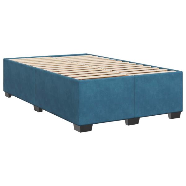 Boxspringbett mit Matratze mit Kopfteil Blau 120 x 190 cm Samt