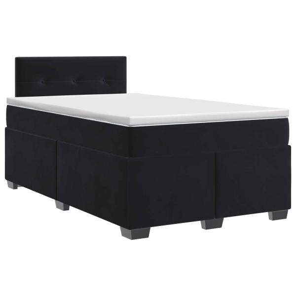 Boxspringbett mit Matratze Schwarz 120 x 190 cm Samt