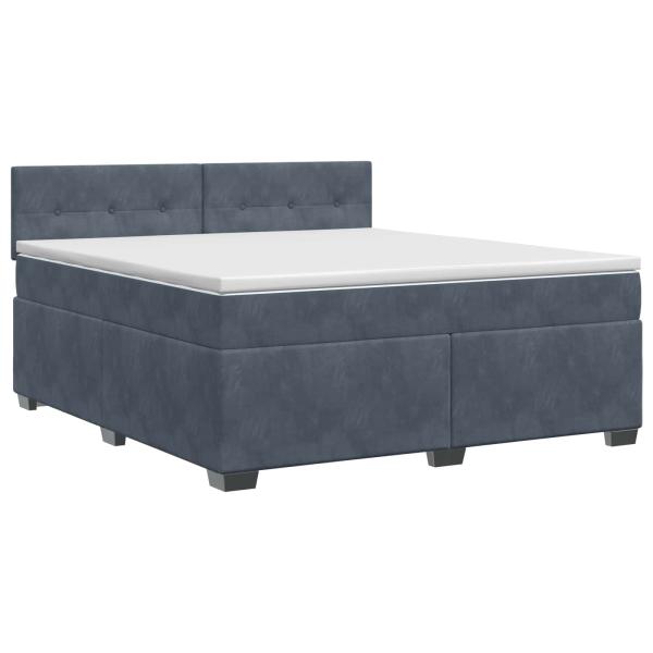 Boxspringbett mit Matratze Dunkelgrau 140 x 190 cm Samt