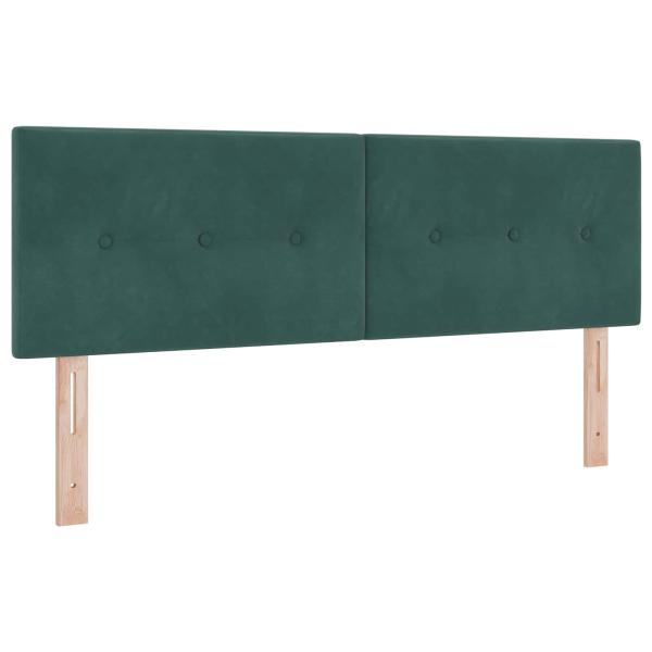 Boxspringbett mit Matratze Dunkelgrün 140 x 190 cm Samt