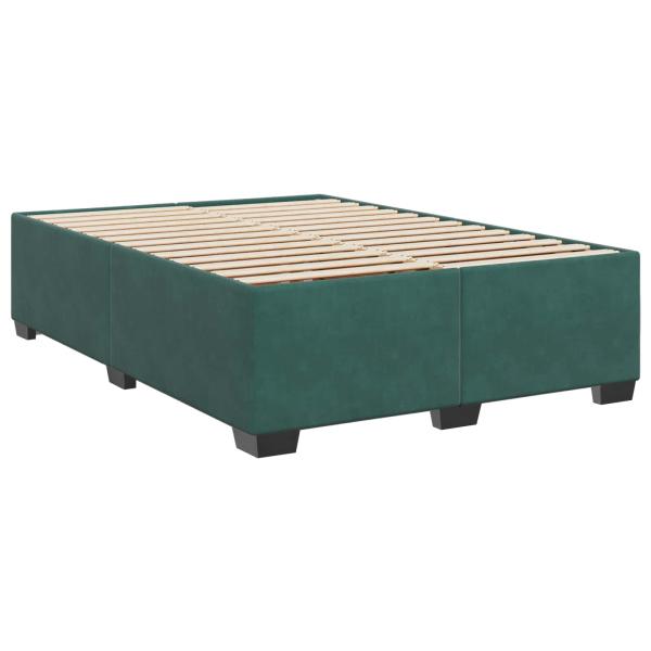 Boxspringbett mit Matratze Dunkelgrün 140 x 190 cm Samt