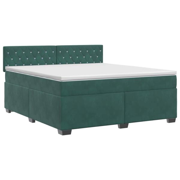Boxspringbett mit Matratze Dunkelgrün 140 x 200 cm Samt