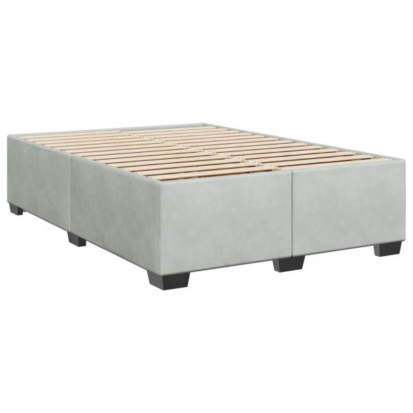 Boxspringbett mit Matratze Hellgrau 160 x 200 cm Samt