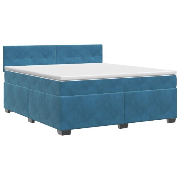 Boxspringbett mit Matratze Dunkelblau 180 x 200 cm Samt