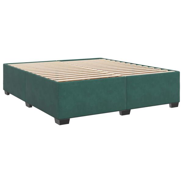 Boxspringbett mit Matratze Dunkelgrün 200 x 200 cm Samt