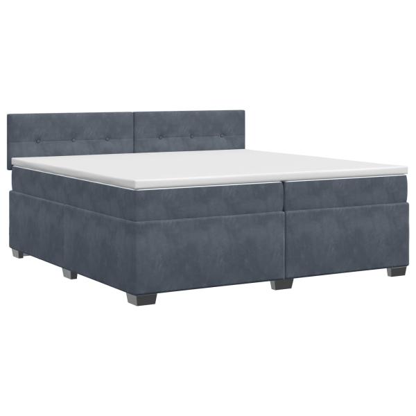 Boxspringbett mit Matratze Dunkelgrau 200 x 200 cm Samt