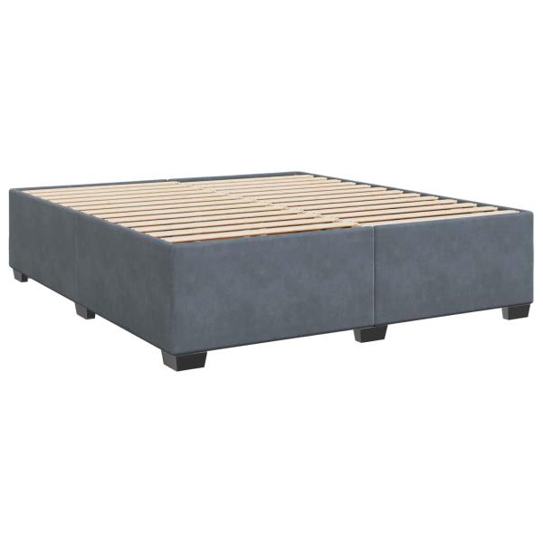 Boxspringbett mit Matratze Dunkelgrau 200 x 200 cm Samt