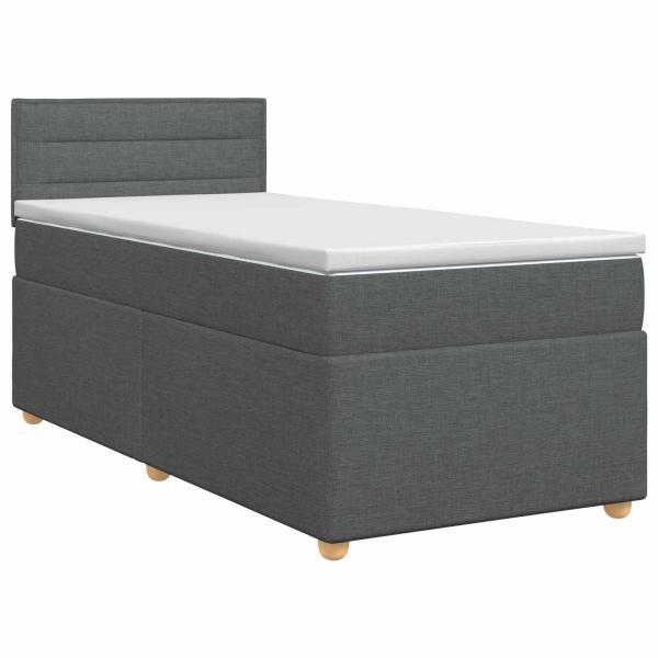 Boxspringbett mit Matratze Dunkelgrau 80 x 200 cm Stoff