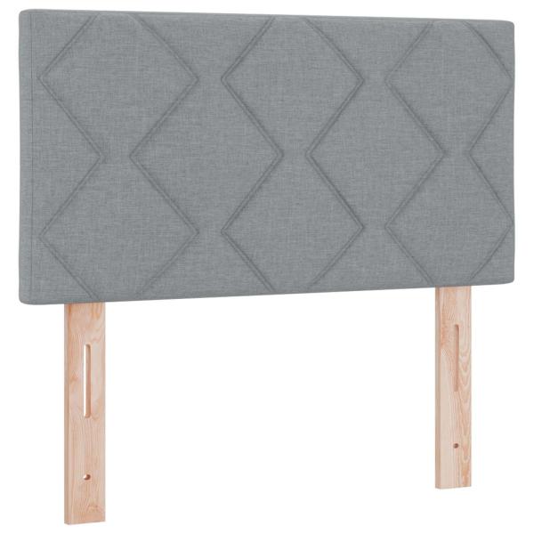 Boxspringbett mit Matratze Hellgrau 80 x 200 cm Stoff