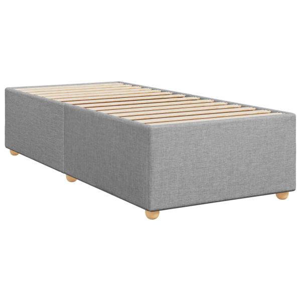 Boxspringbett mit Matratze Hellgrau 80 x 200 cm Stoff