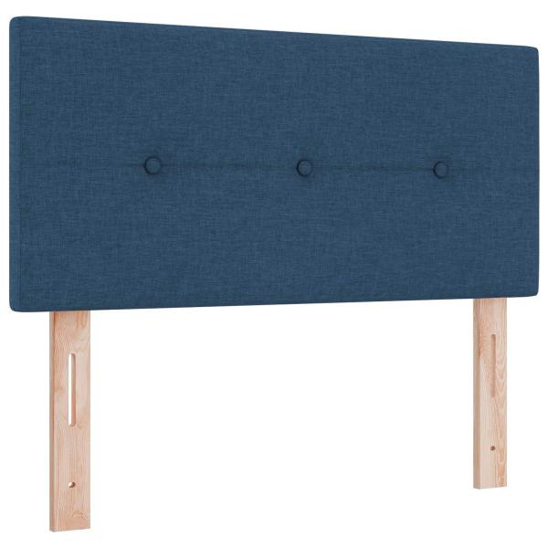 Boxspringbett mit Matratze mit Kopfteil Blau 90 x 200 cm Stoff