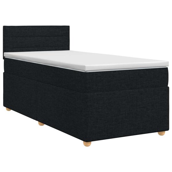Boxspringbett mit Matratze Schwarz 100 x 200 cm Stoff