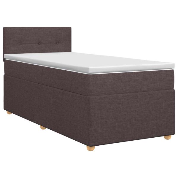 Boxspringbett mit Matratze Dunkelbraun 100 x 200 cm Stoff